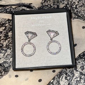 BaubleBar Being Engaged Rocks! Bridal Diamond Ring Rhinestone Earrings